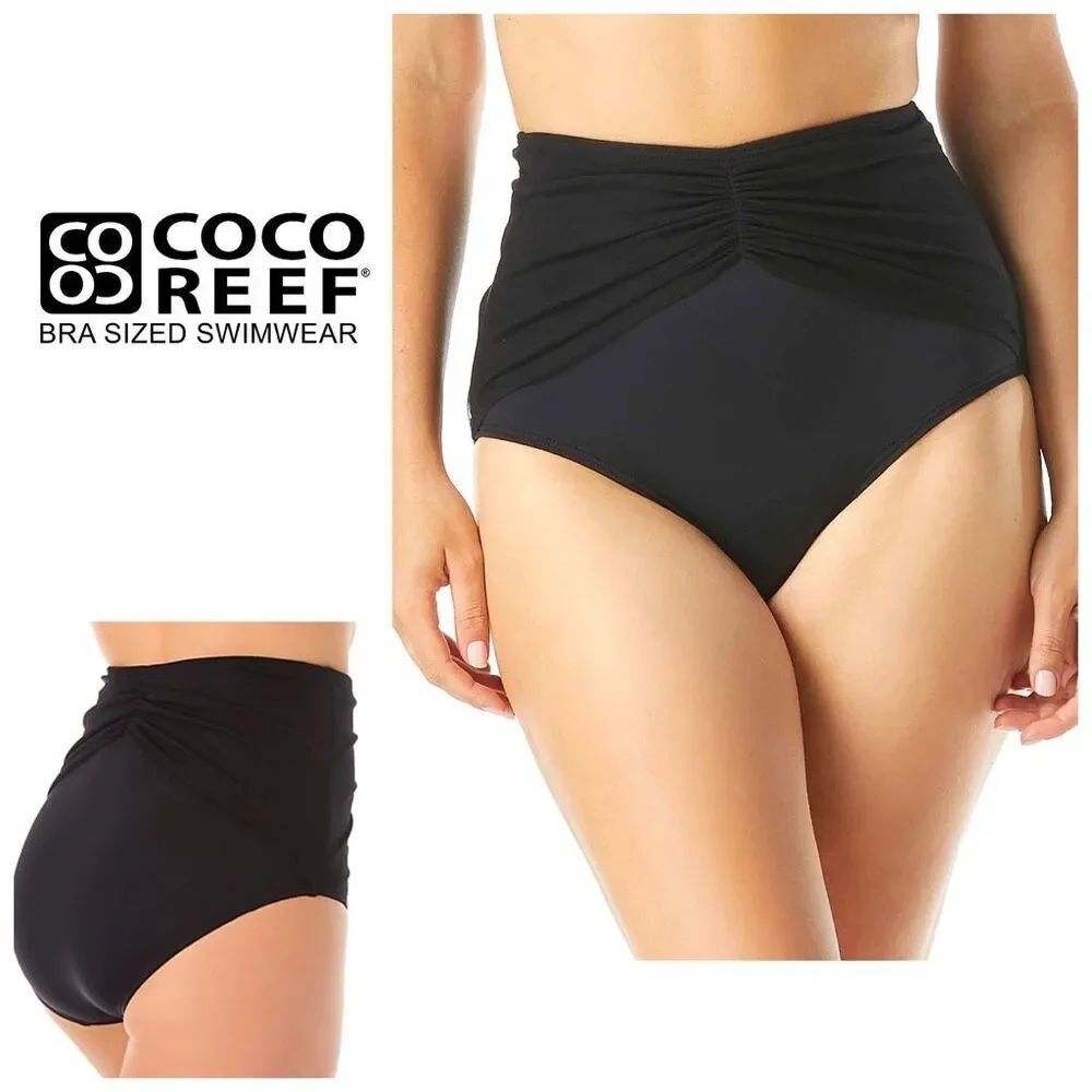 New. Coco Reef high waisted black bikini bottom. Large